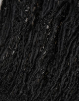 Dolce & Gabbana Black Cashmere Knit Shawl Fringes Scarf