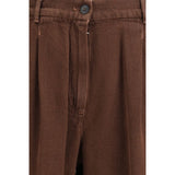 Max Mara Brown Cotton Casual Pants
