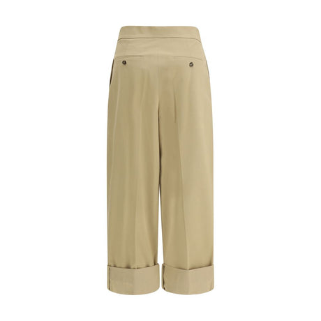 Max Mara Beige Cotton Cropped Pants