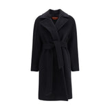 Max Mara Black Fleece Wool Coat