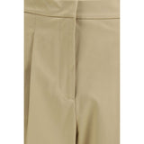 Max Mara Beige Cotton Cropped Pants