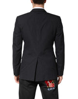 Dolce & Gabbana Dark Gray Stripes 1 Button Suit Jacket Blazer