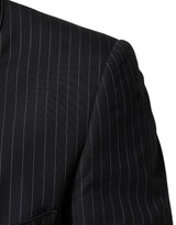 Dolce & Gabbana Black Stripes 1 Button Suit Jacket Blazer