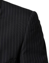 Dolce & Gabbana Dark Gray Stripes 1 Button Suit Jacket Blazer