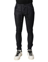Dolce & Gabbana Black Cotton Stretch Skinny Denim Men Jeans