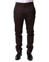 Dolce & Gabbana Brown Polyester Men Dress Trousers Pants