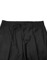 Dolce & Gabbana Black Stripes Wool Men Dress Trousers Pants
