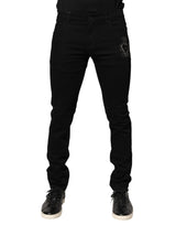 Dolce & Gabbana Black Sacred Heart Men Cotton Denim Jeans