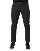 Maison Clochard Dark Gray Cotton Mid Waist Skinny Men Denim Jeans