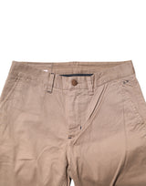 Sun68 Beige Cotton Mid Waist Straight Men Chino Trouser Pants