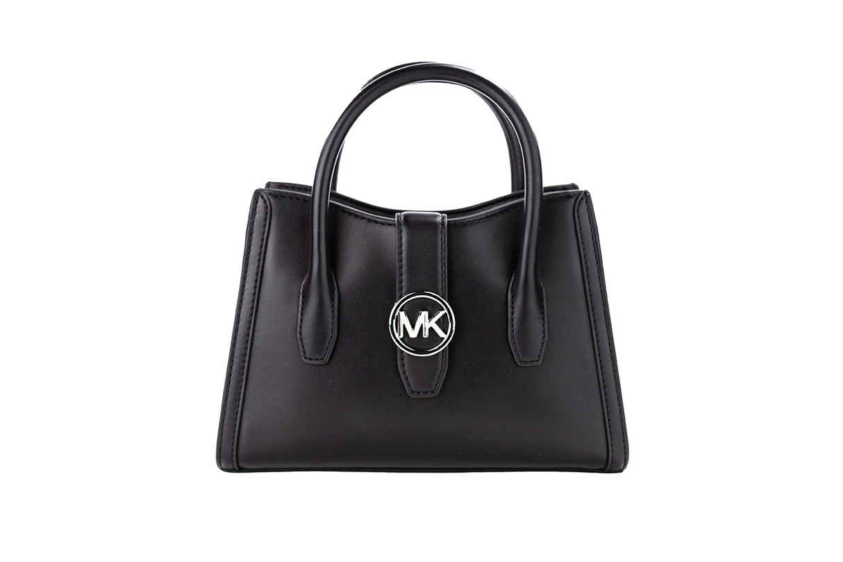 Michael Kors Gabby Petit sac à bandoulière en cuir noir avec fermeture éclair 