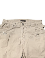 Daniele Alessandrini Beige Cotton Mid Waist Straight Men Denim Jeans