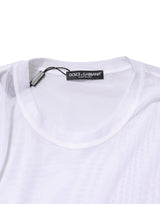 Dolce & Gabbana White Nylon Long Sleeves Crewneck T-Shirt