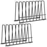 AKAZA 2 Pack Reusable Bags Drying Rack-Multiple Kitchen Storage Organizer for Plastic Gallon Snack Sandwich Bags Desktop Book Shelf Dresser Storage Rack (Black)