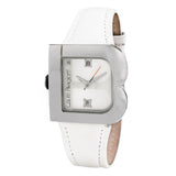 Laura Biagiotti White Leather Dress Watch