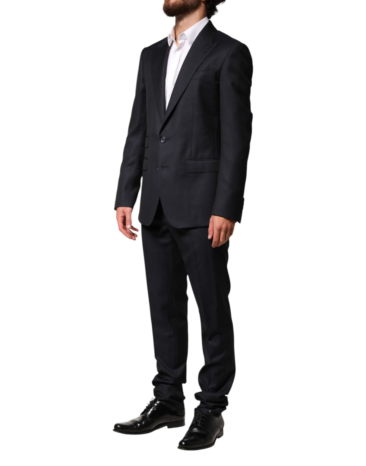 Dolce & Gabbana Black Wool Single Breasted Men 2 Piece Suit
