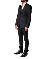 Dolce & Gabbana Black Wool Single Breasted 3 Piece Men Suit