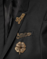 Dolce & Gabbana Black Embellished Single Breasted 2 Pc Suit