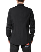 Dolce & Gabbana Black GOLD Cotton Men Dress Formal Shirt