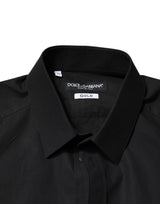 Dolce & Gabbana Black GOLD Cotton Men Dress Formal Shirt