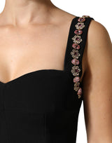 Dolce & Gabbana Black Embellished Sheath MermaidGown Dress