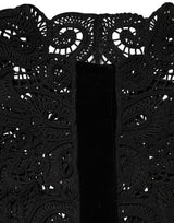 Dolce & Gabbana Black Floral Lace Cropped Coat  Jacket