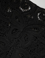 Dolce & Gabbana Black Floral Lace Cropped Coat  Jacket