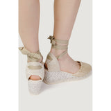 Espadrilles Gray Cotton High Heel Pumps
