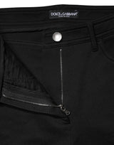 Dolce & Gabbana Black Nylon Stretch Skinny High Waist Pants