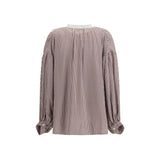 Kristina Ti Bordeaux Viscose Pattern Shirt