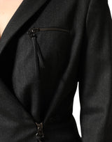 Exte Black Double Breasted Pants Blazer Jacket 2 Piece Suit