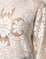 Dolce & Gabbana White Embroidery Lace Cotton Blouse Top