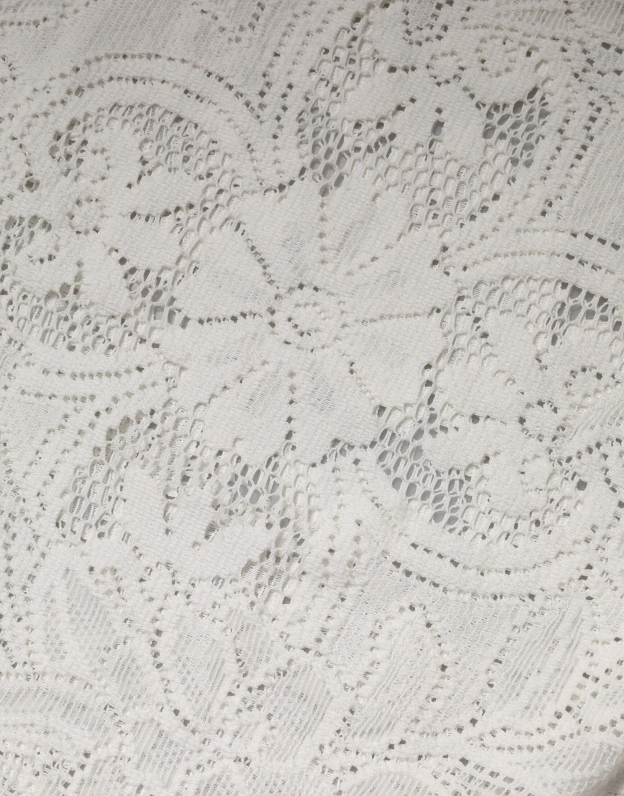 Dolce & Gabbana White Embroidery Lace Cotton Blouse Top