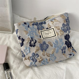 French Embossed Flower Cosmetic Bag for Women