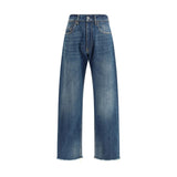 Margiela Blue Cotton Straight-Leg Jeans