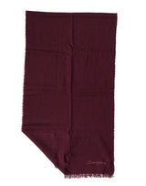 Dolce & Gabbana Maroon Cashmere Fringes Neck Wrap Shawl Scarf