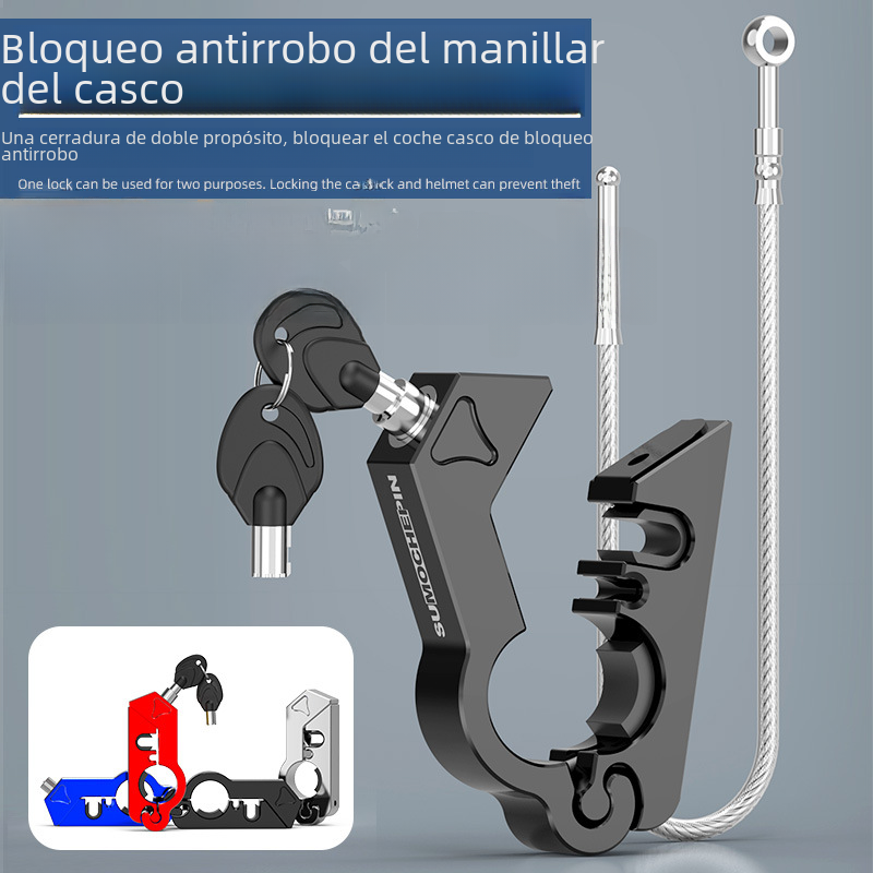 Motorcycle Helmet Lock Brake Handle Anti-Theft Accessory