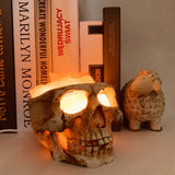 Resin Skull Rock Lamp - Halloween Home Decor Night Light