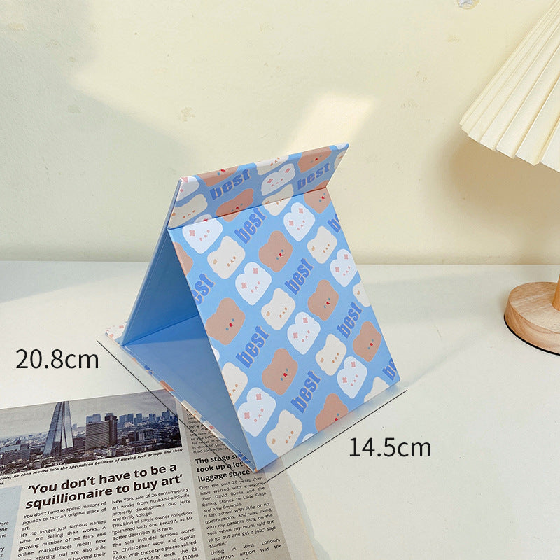 Cute Folding Makeup Mirror - Heart Desktop Design