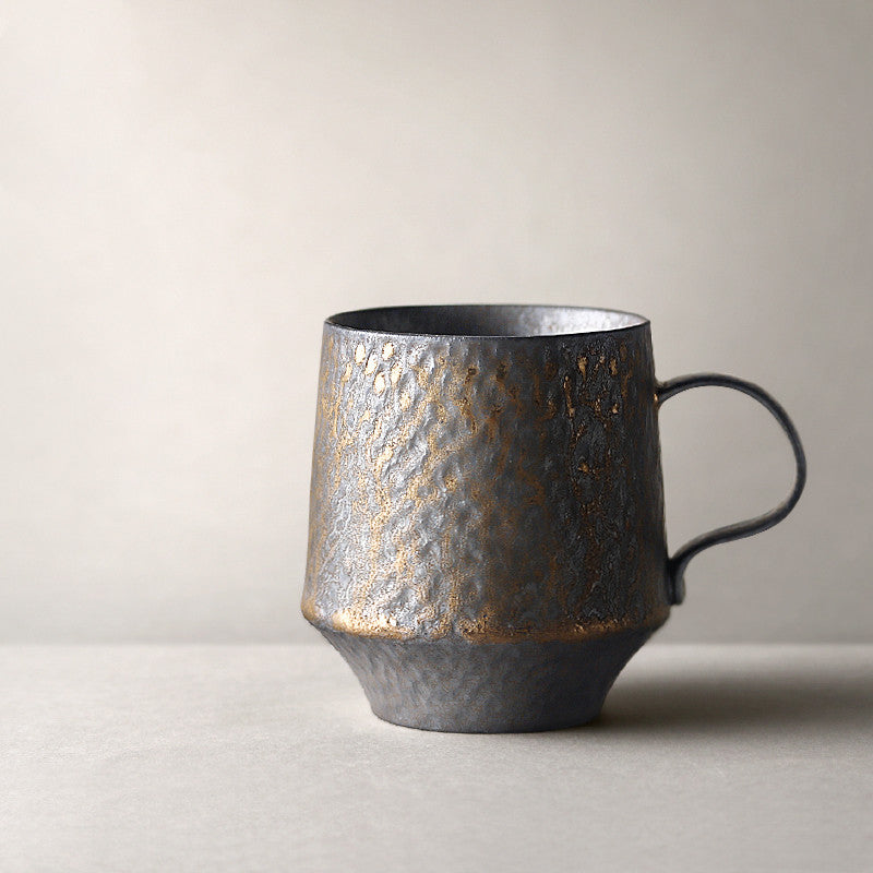 Black Vintage Handmade Ceramic Coffee Mug for Home