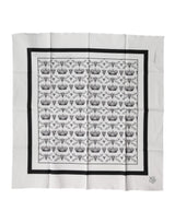 Dolce & Gabbana White Crown Cotton Men Square Foulard Scarf