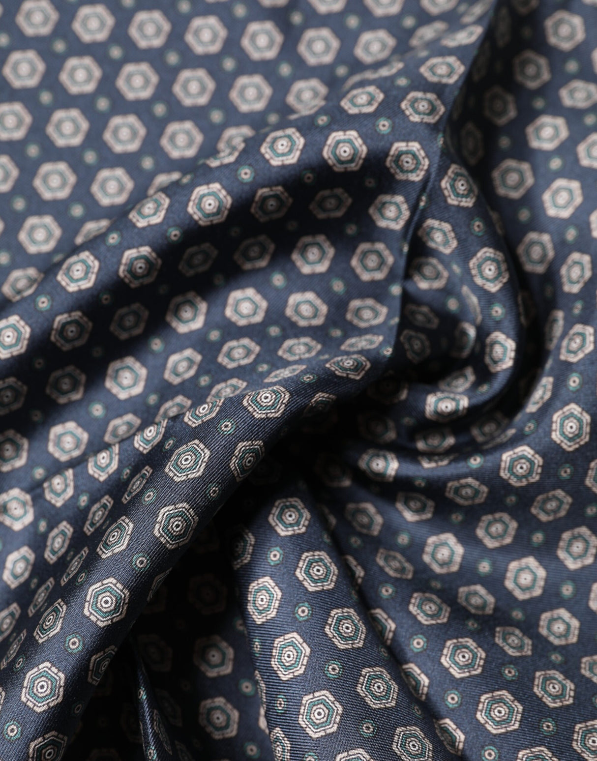 Dolce & Gabbana Blue Patterned Silk Square Handkerchief Scarf