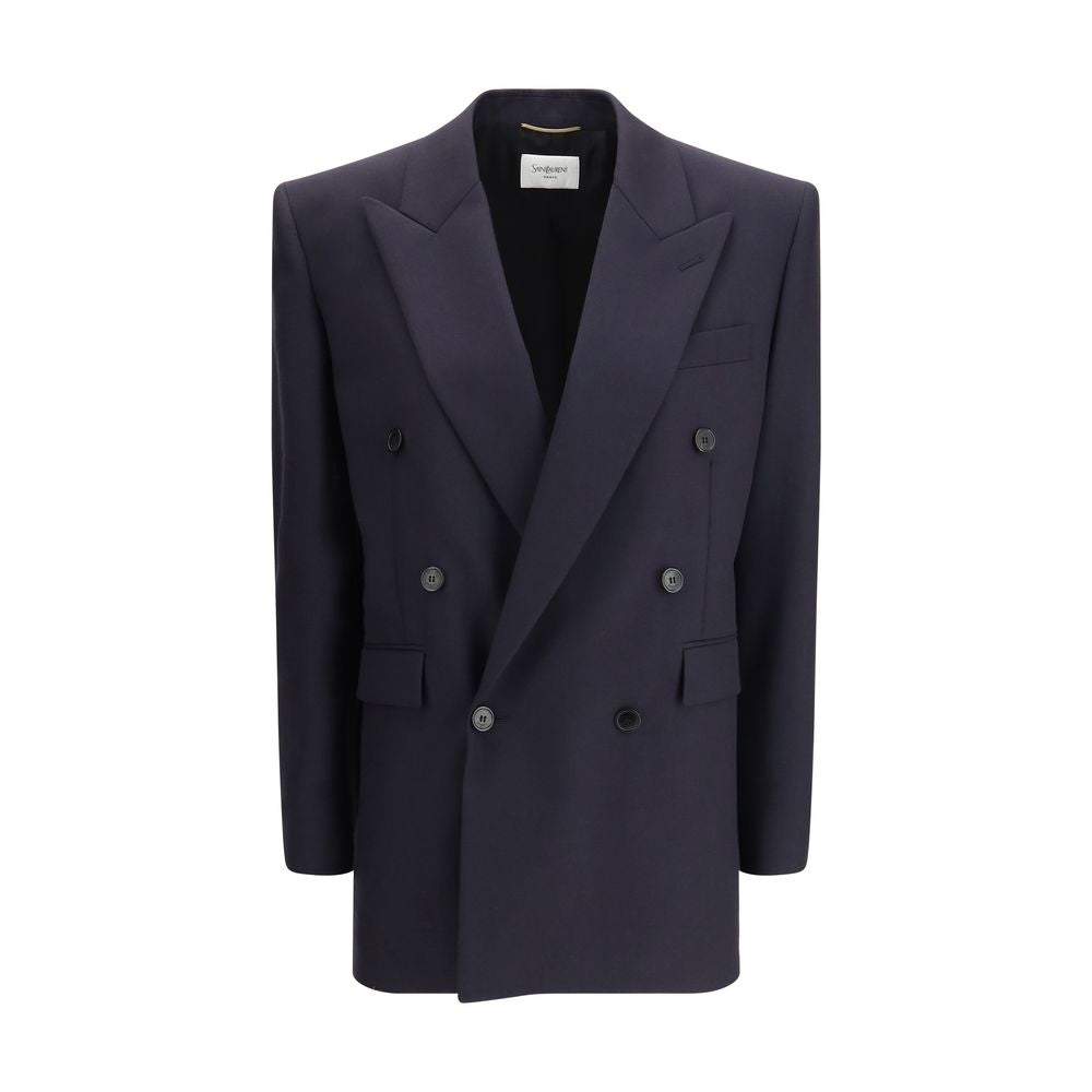 Saint Laurent Blue Wool Coat