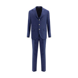 Brunello Cucinelli Blue Fleece Wool Two-Piece Suit