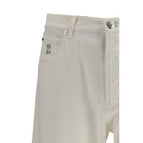 Brunello Cucinelli White Cotton Straight-Leg Jeans