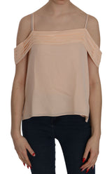 Alexander Wang Orange Off Shoulder Strap Square Neck Top Blouse