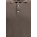 Brunello Cucinelli Brown Cotton Polo Shirt