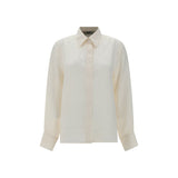 Fendi White Silk Pattern Shirt