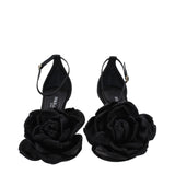 Dolce & Gabbana Black Satin Stiletto Heel Sandals