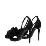 Dolce & Gabbana Black Satin Stiletto Heel Sandals